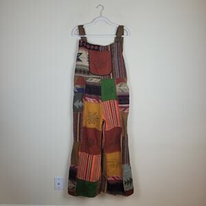 Karma Nepal Craft Overalls Small Multicolor Patchwork‎ Boho Hippie Ethnic Folk